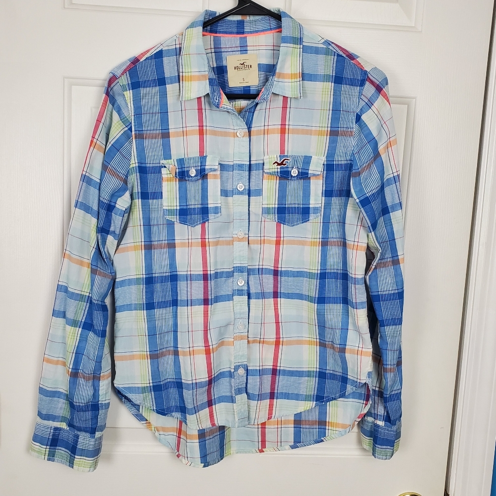 Bright colored flannel long sleeve shirt